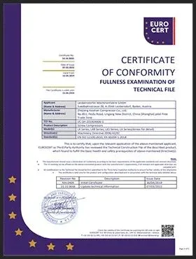 EUROCERT Fullness Examination Certificate Welldone Mining