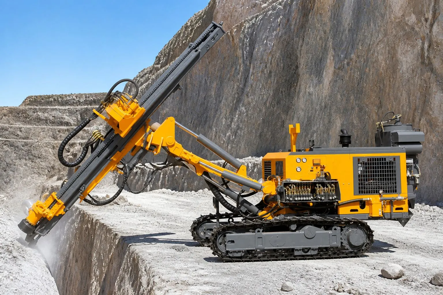 crawler-drill-rig-mast-articulation-range-welldone-mining