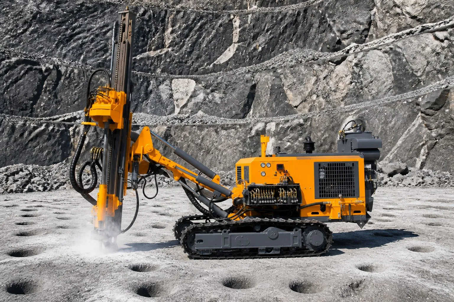 crawler-dth-drilling-rig-quarry-blast-hole-welldone-mining