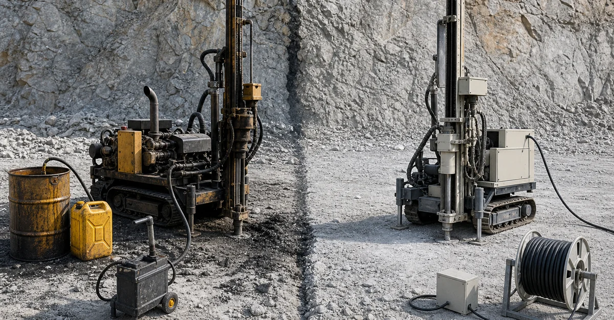 electric-vs-diesel-drill-rig-running-cost-quarry-welldone-mining