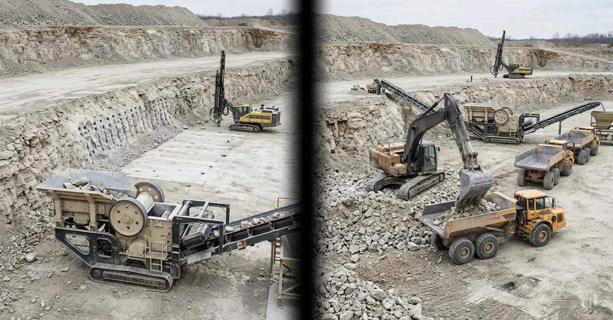 quarry-drill-blast-load-cycle-balancing-crusher-feed-welldone-mining