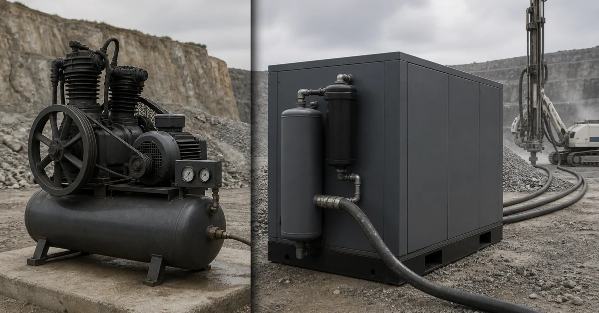 screw-vs-piston-compressor-quarry-drilling-welldone-mining
